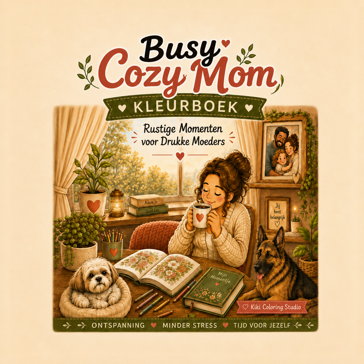 Cozy Busy Mom Coloring Book - Voorkant